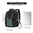 thumbnail image 3 of Mochila Para Laptop De 17 In Impermeable Negro Con Gris Malubero Malu2187, 3 of 3