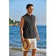 thumbnail image 2 of COOFANDY Men Linen Button Down Sleeveless Shirts Stylish Beach Tank Top Casual Tank Shirt Summer Textured Top, 2 of 6