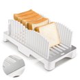thumbnail image 1 of Collapsible Stainless Steel Bread Slicing Guide, Plastic-Free Adjustable Bread Cutting Rack with Crumb Catcher - Uniform Slice Thickness from 0.4" to 1.2" for Homemade Bread, Sourdough, Bagels &, 1 of 6
