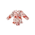 thumbnail image 2 of Baby Girl Swimwear 3M 6M 12M 18M 24M 3Y Lovely Floral Backless Lacing Up Long Sleeve Ruffle Hem Bodysuit Bathing Suit Kids Girl Beachwear, 2 of 10