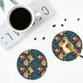 thumbnail image 5 of Kll Round Shape Drink Coasters Set Of 4,Pu Leather Absorbent Coasters Set Decorative Coffee Cup Coasters Housewarming Gift For Home Decor-Blue Floral, 5 of 9