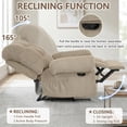 thumbnail image 5 of QuzyAor 38.6" Overstuffed Manual Recliner Chair, Soft Fabric Lounge Chair with Padded Footrest & Ergonomic Support for Living Room Bedroom Home Theater, Beige, 5 of 11
