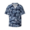 thumbnail image 4 of Uemuo Tropical Leaves Pattern Cotton Linen Short Sleeve Shirts,Casual Lightweight Button Down Shirts,Vacation Beach Summer Tops-Medium, 4 of 7
