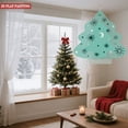 thumbnail image 4 of Stylish Metal Hanging Christmas Tree Wind Spinner - Teal Background with White Concentric Lines Snowflakes Design for Garden Decor, 4 of 7