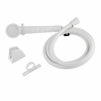 Dura Faucet DF-SA130-WT RV Economical Shower Head and 60-inch Hose Kit - Water-Saving Trickle Switch (White)