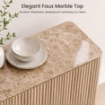 thumbnail image 6 of Hvoonc 34"W Fluted Sideboard Buffet Cabinet with Storage, Faux Marble Top, 2 Push-to-Open Doors, Adjustable Shelves, Modern Accent Cabinet for Dining Room, Living Room, Entryway, Natural Oak, 6 of 9