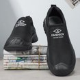 thumbnail image 4 of Men's Slip‑On Low‑Top Work Utility Shoes, Faux Leather Upper Round‑Toe Reinforced Toe Cap Rugged Block Outsole Comfort Footwear For Daily Work And Casual Wear, 4 of 7