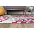 thumbnail image 3 of Modern Floral Circles Pink 2' x 7.2' Runner Rug, 3 of 5