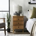 thumbnail image 4 of Kingfisher Lane Modern 3 Drawer Solid Wood Nightstand in Caramel, 4 of 13