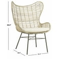 thumbnail image 5 of SAFAVIEH Malia Modern Retro Rattan Wingback Armchair, White Wash, 5 of 7