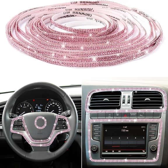 LAMIRO Car Dashboard Automotive Decorative Interior Accessories, Pink, 16.4 ft
