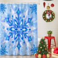 thumbnail image 5 of Small Stall Shower Curtain 36x72 Inch Narrow Half Size Christmas Blue Snowflakes Bath Curtains Bathroom Decor, Winter Modern Minimalist Textured Waterproof Shower Curtain Set with Hooks 36 Inch, 5 of 8