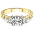 thumbnail image 5 of IGI Certified 2 Carat Cushion Shape Lab Grown Diamond Engagement Ring | 14K White Gold | Valencia Three Stone Vintage Diamond Ring | FG-VS1-VS2 Quality Friendly Diamonds, 5 of 7