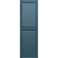 thumbnail image 6 of Ekena Millwork 14 1/2"W x 38"H Lifetime Vinyl, TailorMade Cathedral Top Center Mullion, Open Louver Shutters, w/Shutter-Loks (Per Pair), Classic Blue, 6 of 7