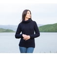 thumbnail image 3 of SAOL 100% Merino Wool Women's Aran Oversized Cable Knit Fisherman Sweater High Neck Irish Pullover Made in Ireland, 3 of 6