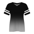 thumbnail image 4 of Plus Size V-Neck Short Sleeve Shirt, Casual Summer Top, Plus Size V Neck T Shirts Women Short Sleeve Tops Casual Summer Tshirts Loose Fit Tee Black, L, 4 of 4