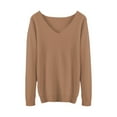 thumbnail image 4 of Bovemsi Sweaters for Women Cozy Women's Winter Knitted Sweater Low Neck V Warm Base Long Sleeved Solid Color Fall Sweaters, 4 of 4