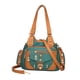 thumbnail image 2 of Bolso de mano de moda, monedero, cartera, bolso tipo cubo, informal, con cremallera, de piel sintética, para hombro Verde, 2 of 7
