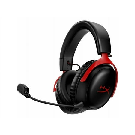 HyperX Cloud III Wireless – Gaming Headset for PC, PS5, PS4, up to 120-hour Battery, 2.4GHz Wireless, 53mm Angled Drivers, Memory Foam, Durable Frame, 10mm Microphone, Black/Red