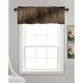 thumbnail image 3 of Leopard Print Kitchen Valances for Windows Farmhouse Linen Window Valance Curtain for Living Room Window Treatment Farmhouse Gradient Animals Texture Valance Rod Pocket Topper Drape, 42 x 12 Inch, 3 of 6