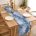 thumbnail image 3 of Table Runner 72 Inches Long for Kitchen Dining, Modern Blue Dresser Scarf Farmhouse, Dining Table Decorations for Wedding/Parties, Vintage Abstract Art Contemporary 18 x 72 In, 3 of 8