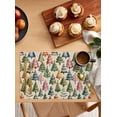 thumbnail image 2 of Christmas Tree Placemats Set of 8 Vintage Green Blue Pink Trees Winter Heat Insulation Washable Place Mats, Rustic Non-Slip Table Mats for Dining Table Party Kitchen Decor,13x19 Inch, 2 of 4