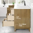 thumbnail image 5 of Eviva Graham 60"W x 22"D Oak Bathroom Vanity with White Arabescato Engineered Stone Countertop and Undermount Ceramic Sink, 5 of 11