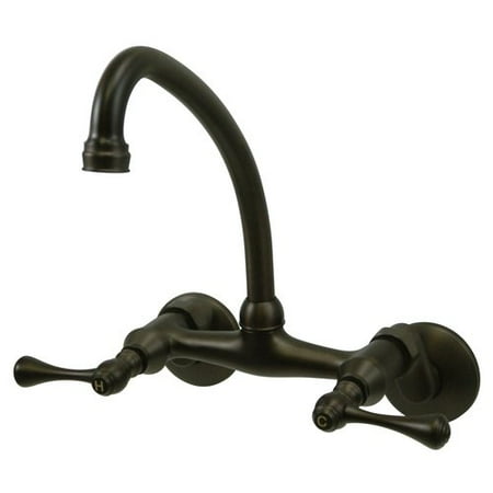 Accents Wall Mount Kitchen Faucet - Kingston Brass Adjustable Wall Mounted Double Handle Kitchen Faucet