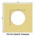 thumbnail image 2 of Soft Yellow Picture Frame Mat for 8x8 Frames - Circle Opening for 4x4 Photos - 10 Mats, 2 of 7