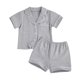 thumbnail image 1 of Pijamas navideños para bebé, niño y niña, camisa de manga larga con estampado de cuadros rojos, cuello de solapa, botones, pantalones, ropa de dormir, 1 of 4