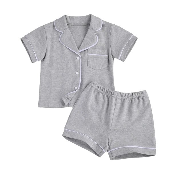 Pijamas navideños para bebé, niño y niña, camisa de manga larga con estampado de cuadros rojos, cuello de solapa, botones, pantalones, ropa de dormir