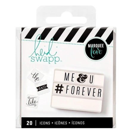 Heidi Swapp Light Box Icons Basics Inserts 20 Unique Icons in Black & White, EXPRESS YOURSELF: Icon basic inserts are for use with the Heidi Swapp Light Box.., By American