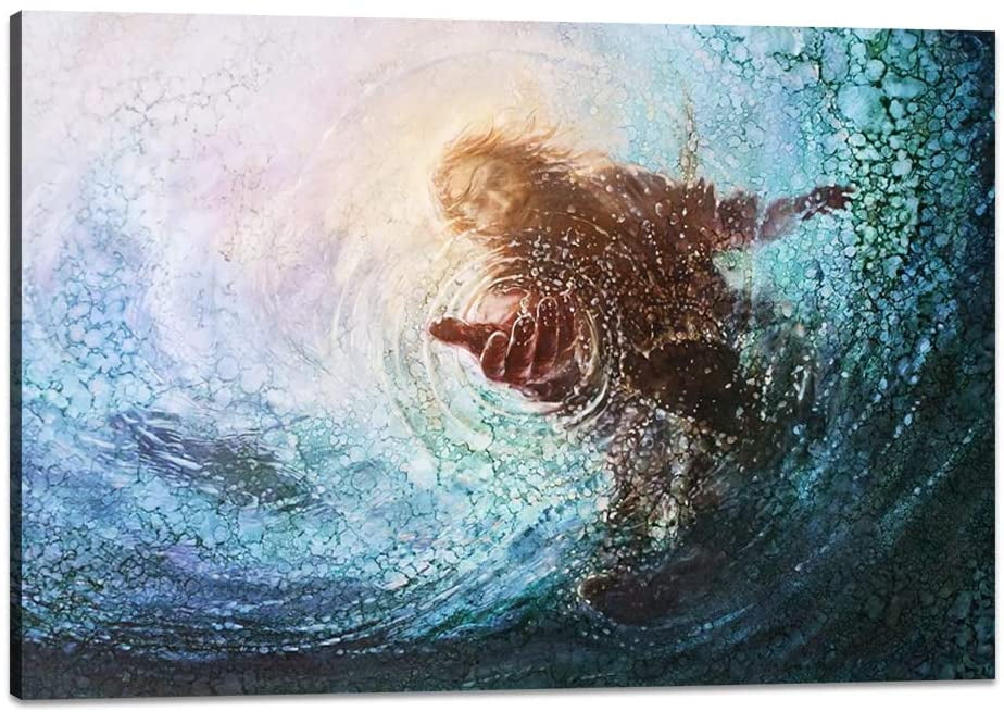 Jesus Picture Framed Wall Decor The Hand of God Wall Art for Bedroom Office  Framed Ready to Hang