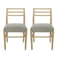 thumbnail image 3 of Noble House Fernleaf Fabric Upholstered Wood Dining Chairs, Set of 2, Light Ash and Gray, 3 of 11