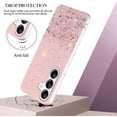 thumbnail image 3 of Phone Case for Samsung Galaxy S23 FE Case Clear Glitter Sparkle Pink Samsung S23 FE Case Silicone Transparent Shockproof Soft Cover Thin (Pink), 3 of 14
