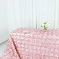 thumbnail image 2 of BalsaCircle Raised 90" x 156" Satin Rectangle Tablecloth Rosette Floral Dinner Kitchen Blush, 2 of 8