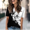 thumbnail image 2 of NAMTYQX Tops for Women 2025 Comfort Short Sleeve Button V Neck Baggy Soft Plus Size Fashion Lounge White Size L, 2 of 5