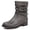 Gray1002, variant on Womens Mid Calf Cowboy Boots Low Block Heel Round Toe Side Zip Buckle Straps Non Slip Rubber Sole