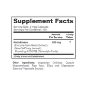 NusaPure Nattokinase 800mg: Potent 4000 FU Dietary Supplement Promoting Wellness & Health 200 Veggie Capsules Non-GMO for Unisex Adult