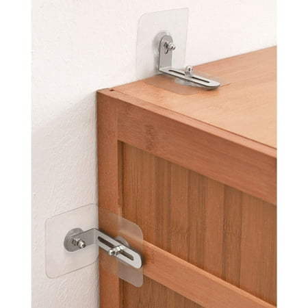 12 Packs Furniture Wall Anchors No Drill Adhesive Anti Tip Furniture Anchors for Baby Proofing, Prevent Baby Pet from Falling Furniture for Child Safety - No Screw, Removable