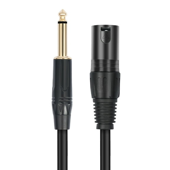 Zeiwohndc 3Pin Male to 6.35mm Mono Auditory Cable Unbalanced for Mixer and Speakers