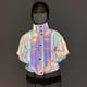 thumbnail image 1 of Chaqueta de algodón reflectante colorida con cuello alto corto, chaqueta de algodón láser de moda para mujer, 1 of 5