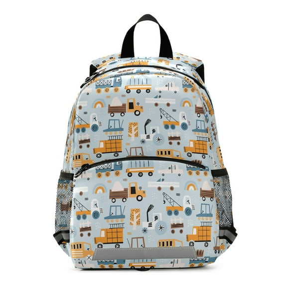 Construction Machines Cars Truck Kids Backpack Toddlers School Bookbag Age 2-6 Children Preschool Bag Boys Girls Kindergarten Daypack