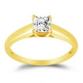 thumbnail image 5 of Solid 14k Yellow Gold Princess Petite Solitaire Engagement Ring CZ Cubic Zirconia (1/2 cttw., .50ct. Center) , Size 4, 5 of 7