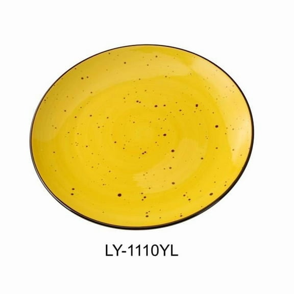 Yanco LY-1110YL Lyon 10.25 x 1 in. Coupe Plate, Yellow - Porcelain - Reactive Glaze - Pack of 12