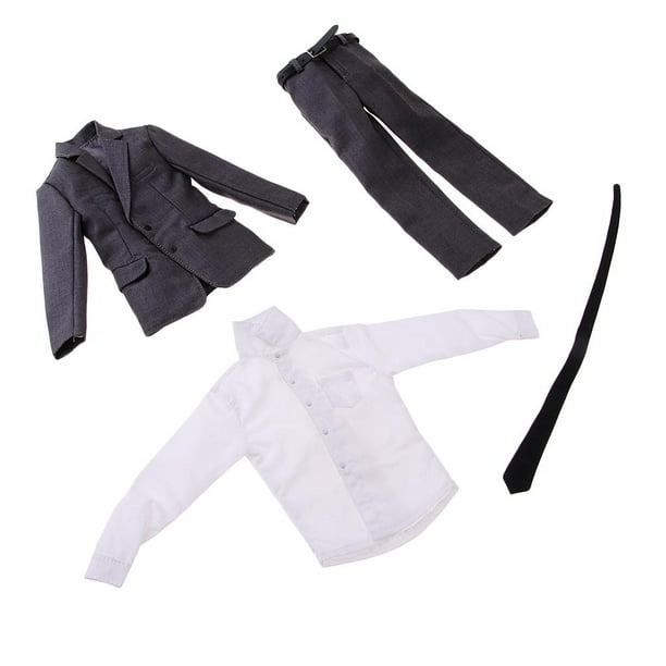 Conjunto de ropa ToyDoll, traje formal de caballero para 12 figuras de acción masculinas (abrigo + Gris