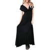 24/7 Comfort Apparel Womens Faux Wrap Maxi Dress