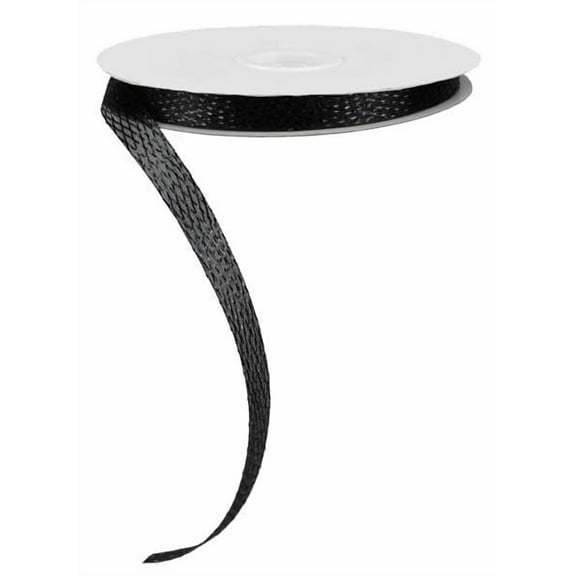 Black Metallic Corsage Wired Ribbon (30 Yards x 0.5 Inches)
