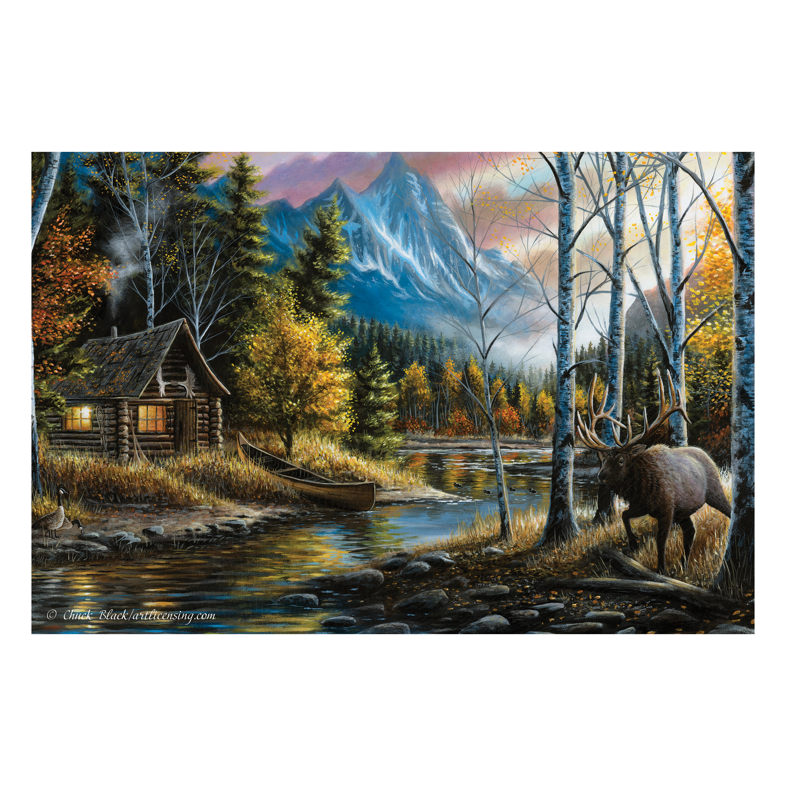 Rivers Edge Products LED Canvas Wall Art, 24 by 16 Inches, Fiber Optic