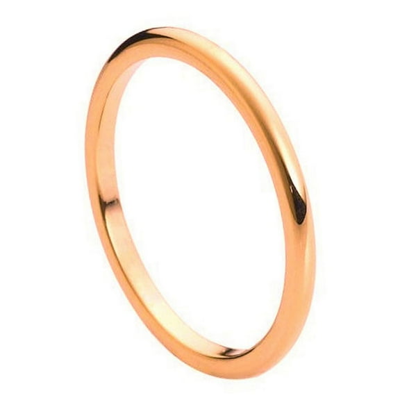 2mm Tungsten Carbide High Polished Rose Gold Tone IP Plated Thin Band Wedding band Ring for Men and Ladies